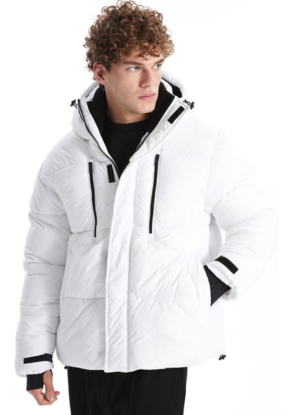 Yeni Sezon Standart Kalıp Kapüşonlu Erkek Şişme Mont