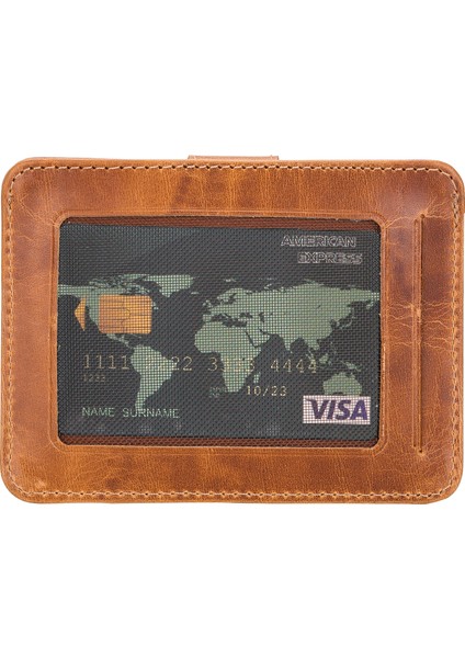 Çok Bölmeli Slim Deri Kartlık BLW019 V18 Taba modelleri