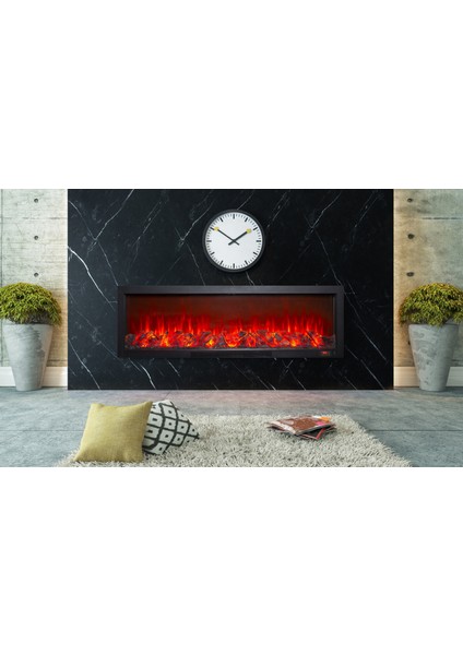 Elektrikli Şömine Wifi Bluetoothlu Ses Efektli 130 cm 1800 W Yerli Üretim fırsatları