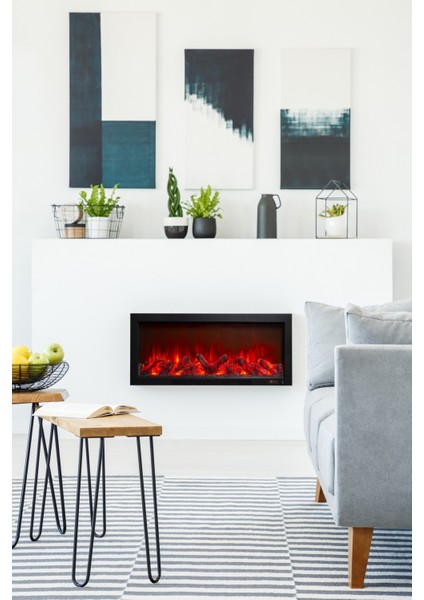 Elektrikli Şömine Wifi Bluetoothlu Ses Efektli 130 cm 1800 W Yerli Üretim indirimleri