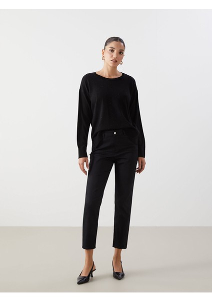 Yeni Sezon Bisiklet Yaka Parlak Taşlı Kadın Triko Kazak fiyatları