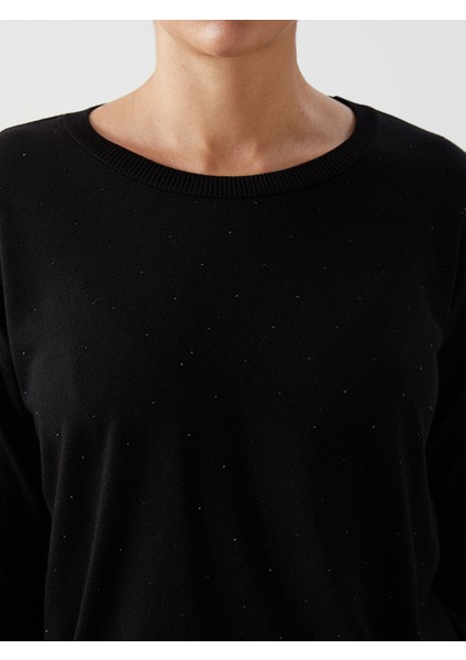 Yeni Sezon Bisiklet Yaka Parlak Taşlı Kadın Triko Kazak modelleri