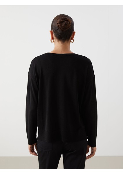 Yeni Sezon Bisiklet Yaka Parlak Taşlı Kadın Triko Kazak fırsatları