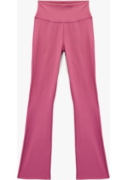 Yüksek Bel Dikiş Detaylı Ispanyol Paça Spor Tayt