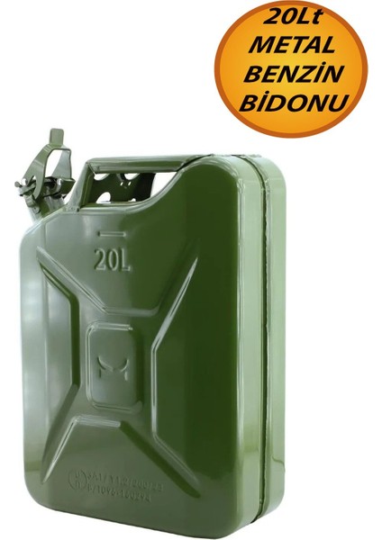 Bro Metal Benzin Bidonu 20 Litre Akaryakıt Mazot Taşıma Doldurma Depolama Bidonu Dayanıklı Bidon