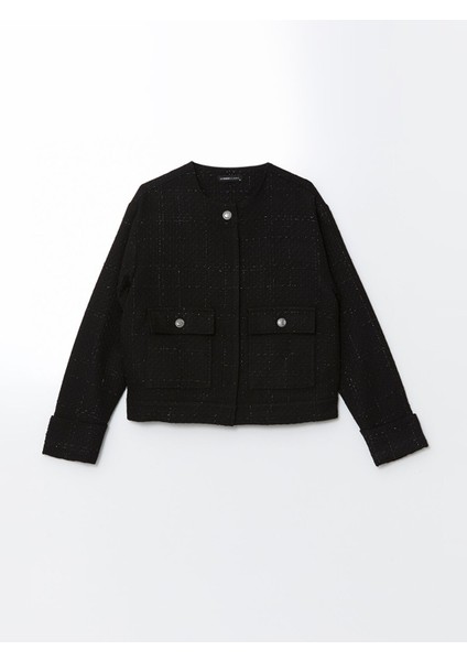 Yeni Sezon Bisiklet Yaka Dokulu Kadın Tüvit Ceket indirimleri
