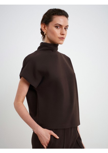 32148 Dik Yaka Örme Top-Koyu Kahve fiyatları