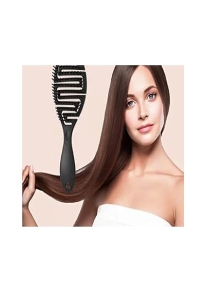 Yenigeldi Pro Saç Açıcı Fırça Tarak, Detangler Brush,siyah