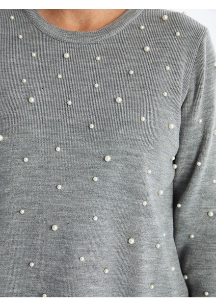 Yeni Sezon Bisiklet Yaka Parlak Taşlı Kadın Triko Kazak modelleri