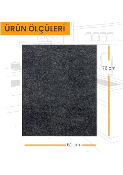 Lavabo Altı Matı Sıvı Geçirmez Kaymaz Taban Evye Dolap Paspası 60X76 cm modelleri