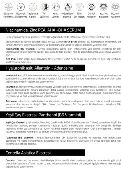 Gözenek Sıkılaştırıcı, Canlandırıcı, Nemlendirici ve Temizleyici Cilt Serumu 50 ml modelleri