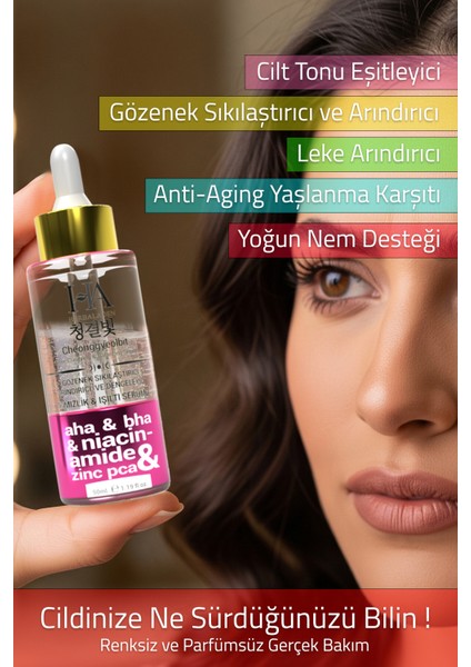 Gözenek Sıkılaştırıcı, Canlandırıcı, Nemlendirici ve Temizleyici Cilt Serumu 50 ml