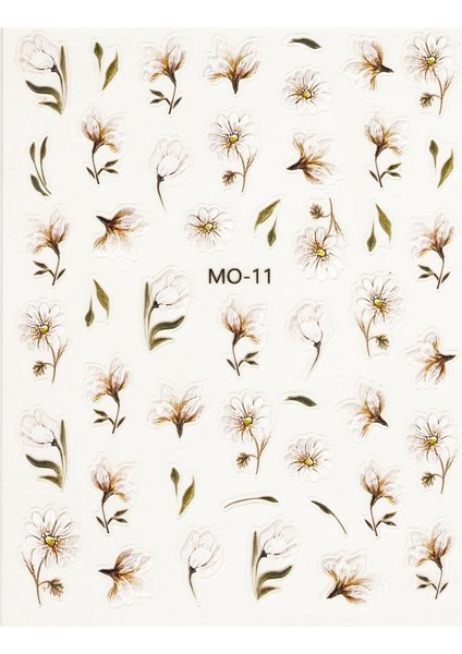 Zarif Papatya Tırnak Kendinden Yapışkanlı Sticker modelleri