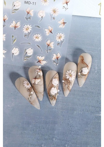 Zarif Papatya Tırnak Kendinden Yapışkanlı Sticker indirimleri