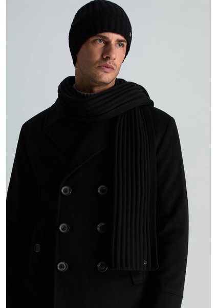 Örgü Desenli Siyah Merino Yün Su Itici Bere modelleri