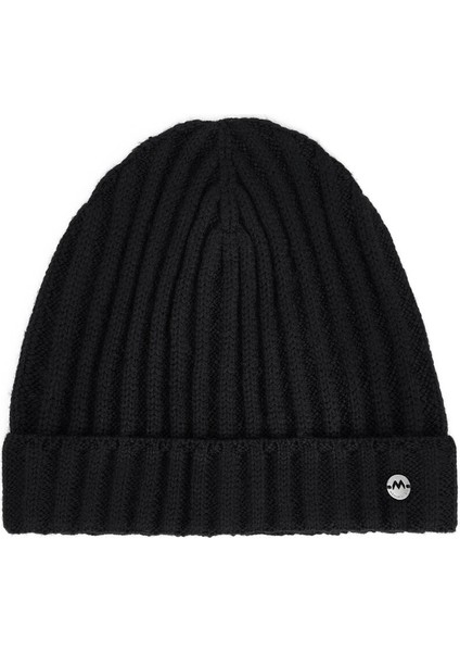 Örgü Desenli Siyah Merino Yün Su Itici Bere fırsatları