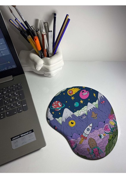 Carton Illustrator Baskılı Bilek Destekli Mouse Pad