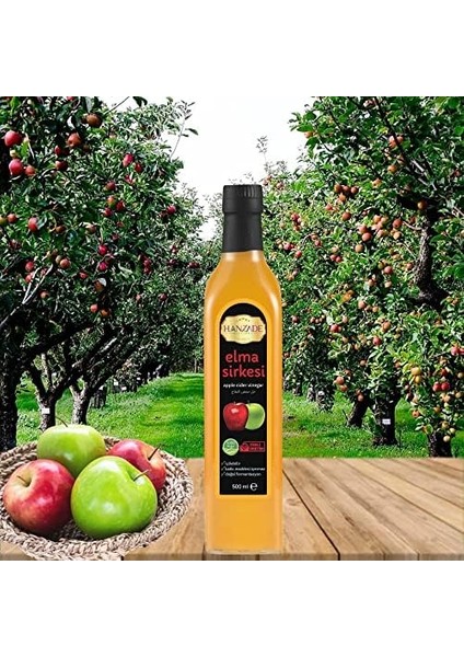 Hanzade Bitkisel Elma Sirkesi 500 ml x 3 Adet Doğal Fermantasyon Içilebilir Katkısız Cam Şişe fiyatları