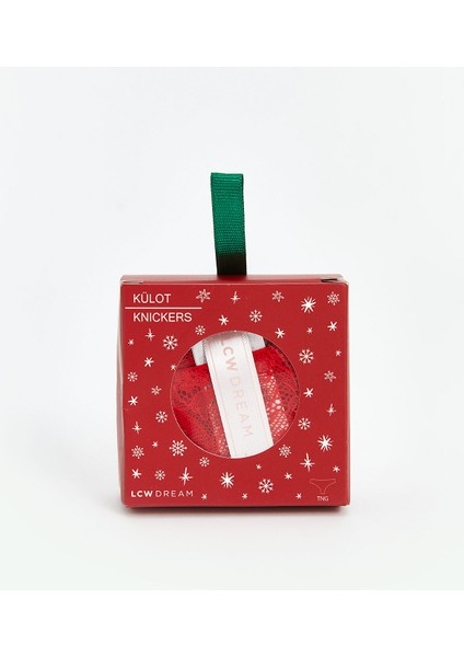 Yeni Sezon Yılbaşı Temalı Dantelli Tanga Külot