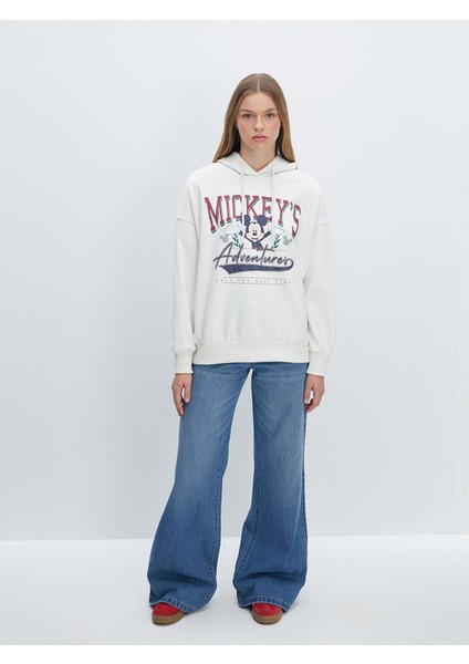 Yeni Sezon Mickey Mouse Baskılı Oversize Kadın Hoodie fiyatları