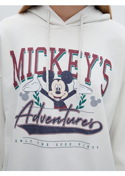 Yeni Sezon Mickey Mouse Baskılı Oversize Kadın Hoodie modelleri