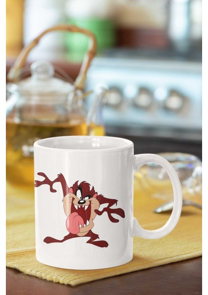 Tazmanya Canavarı Baskılı Porselen Kupa Bardak