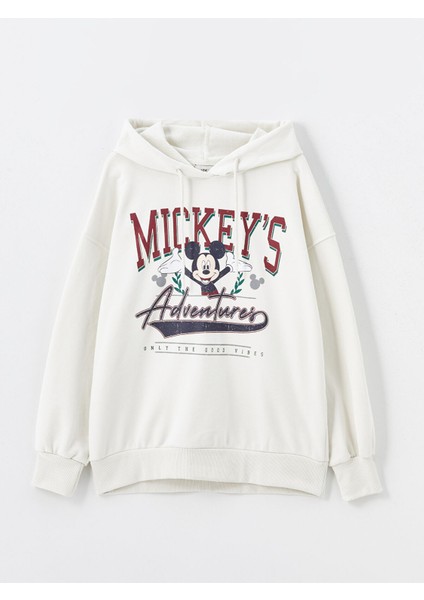 Yeni Sezon Mickey Mouse Baskılı Oversize Kadın Hoodie indirimleri