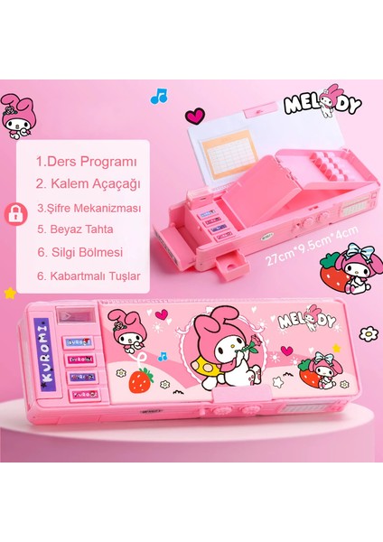 Sanrio My Melody Çok Fonksiyonlu Şifreli Kalem Kutusu (Pembe) Kuromi Kalemlik Sanrio Kore Tarzı fiyatları