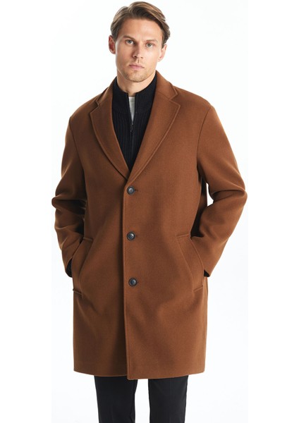 Yeni Sezon Standart Kalıp Ceket Yaka Erkek Kaşe Kaban