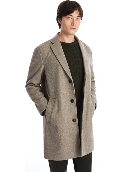 Yeni Sezon Standart Kalıp Ceket Yaka Erkek Kaşe Kaban