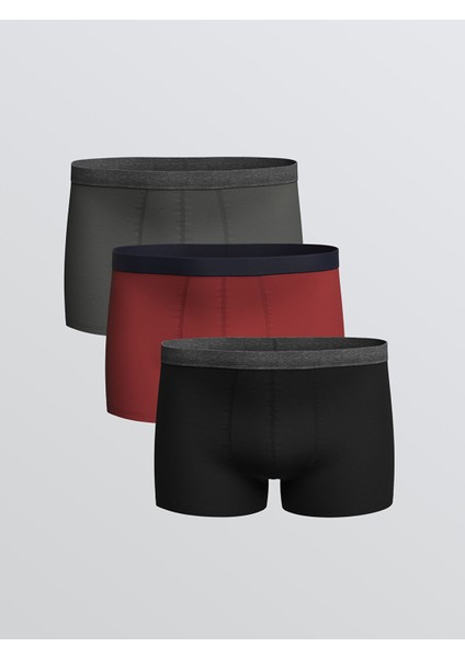 Yeni Sezon Standart Kalıp Pamuklu Esnek Erkek Boxer 3'lü