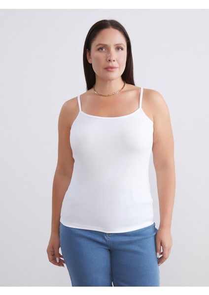 Yeni Sezon Büyük Beden Kare Yaka Askılı Kadın Atlet 2'li fiyatları