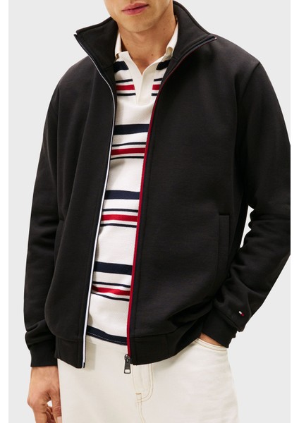Pamuklu Regular Fit Dik Yaka Fermuarlı Sweat Erkek Sweat MW0MW40481 Bds