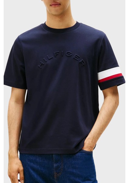 Pamuklu Regular Fit Logolu Bisiklet Yaka T Shirt Erkek T Shirt MW0MW40018 Dw5