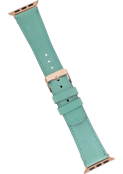 Apple Watch Uyumlu Deri Kordon 42-44-45MM Brn7 Yeşil modelleri