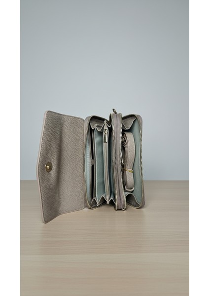 Premium Hakiki Deri Kadın Omuz ve El Çantası | Manyetik Kapaklı Omuz Askılı Çok Bölmeli Şık Tasarım