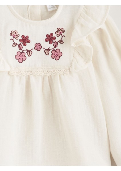 Yeni Sezon Bebe Yaka Çiçekli Müslin Kız Çocuk Bluz modelleri