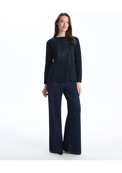 Yeni Sezon Bisiklet Yaka Desenli Kadın Bluz fiyatları