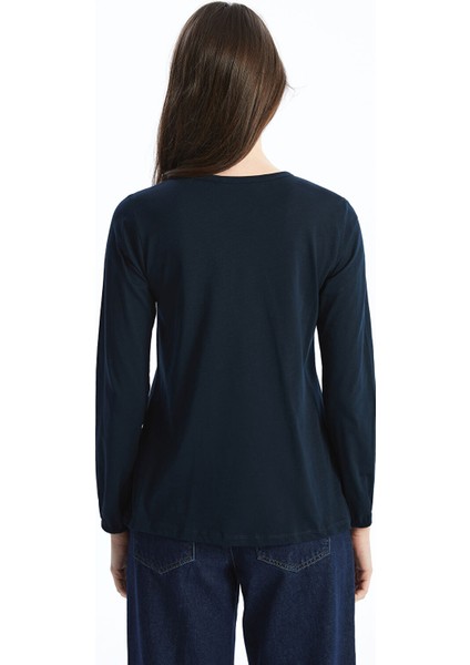 Yeni Sezon Bisiklet Yaka Desenli Kadın Bluz fırsatları