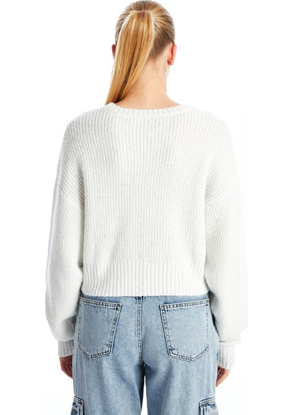 Yeni Sezon Bisiklet Yaka Parlak Görünümlü Kadın Triko Kazak fırsatları