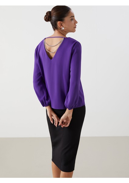 Yeni Sezon V Yaka Kadın Bluz