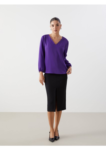 Yeni Sezon V Yaka Kadın Bluz modelleri