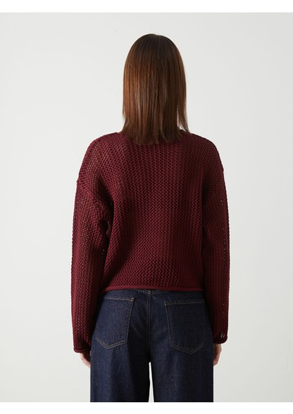 Yeni Sezon Bisiklet Yaka Ajurlu Kadın Triko Hırka fırsatları