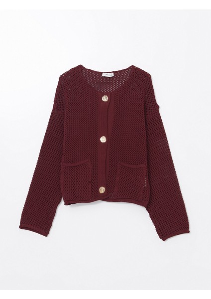 Yeni Sezon Bisiklet Yaka Ajurlu Kadın Triko Hırka indirimleri