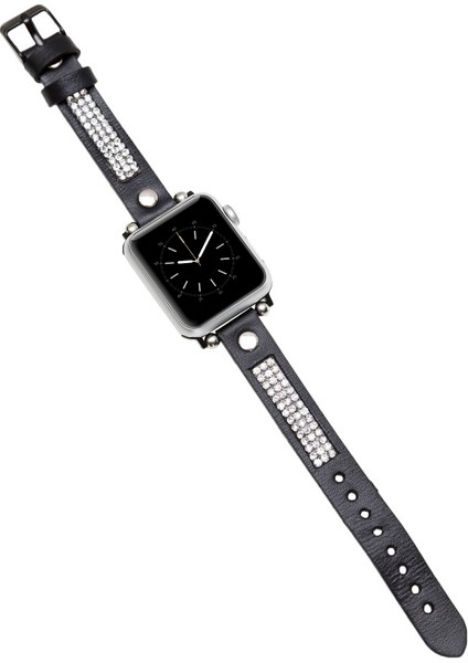 Apple Watch Uyumlu Deri Kordon 38-40-41MM Taşlı St Rst1 modelleri