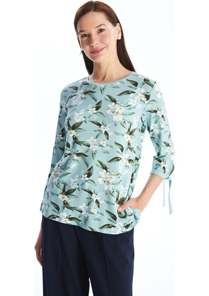 Yeni Sezon Bisiklet Yaka Çiçekli Kadın Bluz fiyatları