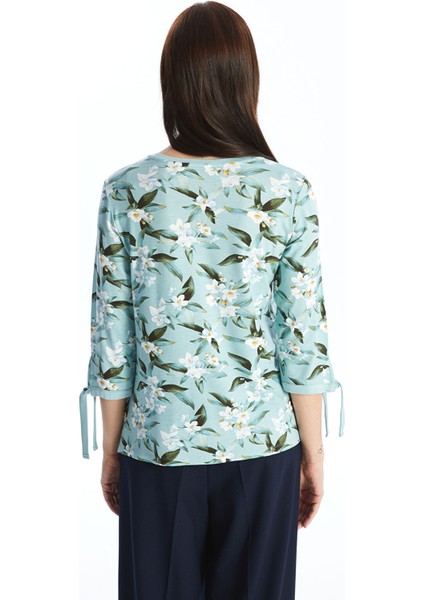 Yeni Sezon Bisiklet Yaka Çiçekli Kadın Bluz indirimleri