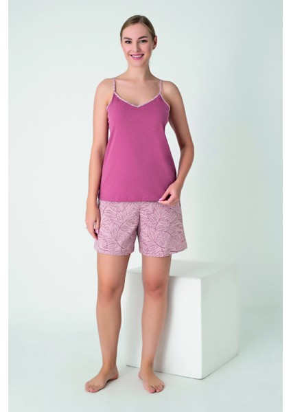 Kadın Penye Süprem Ip Askılı Short Takım C840-917