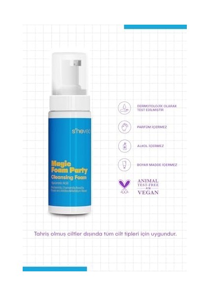 She Vec Magic Foam Party Yatıştırıcı Nemlendirici Etkili Yüz Temizleme Köpüğü (150 Ml) modelleri