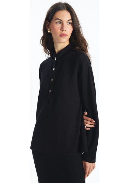 Yeni Sezon Dik Yaka Kadın Sweatshirt